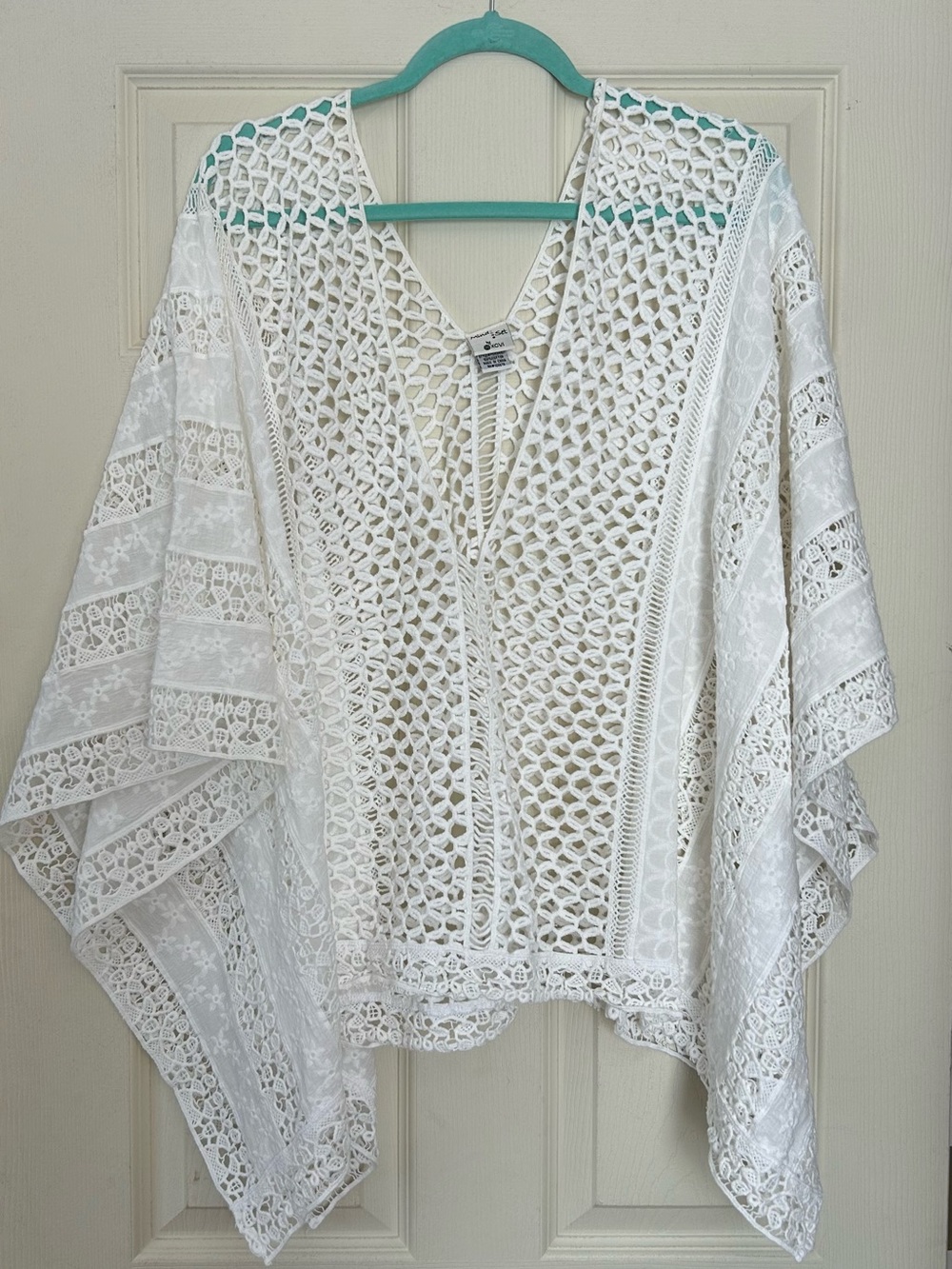 XCVI white cotton crochet swim cover-up